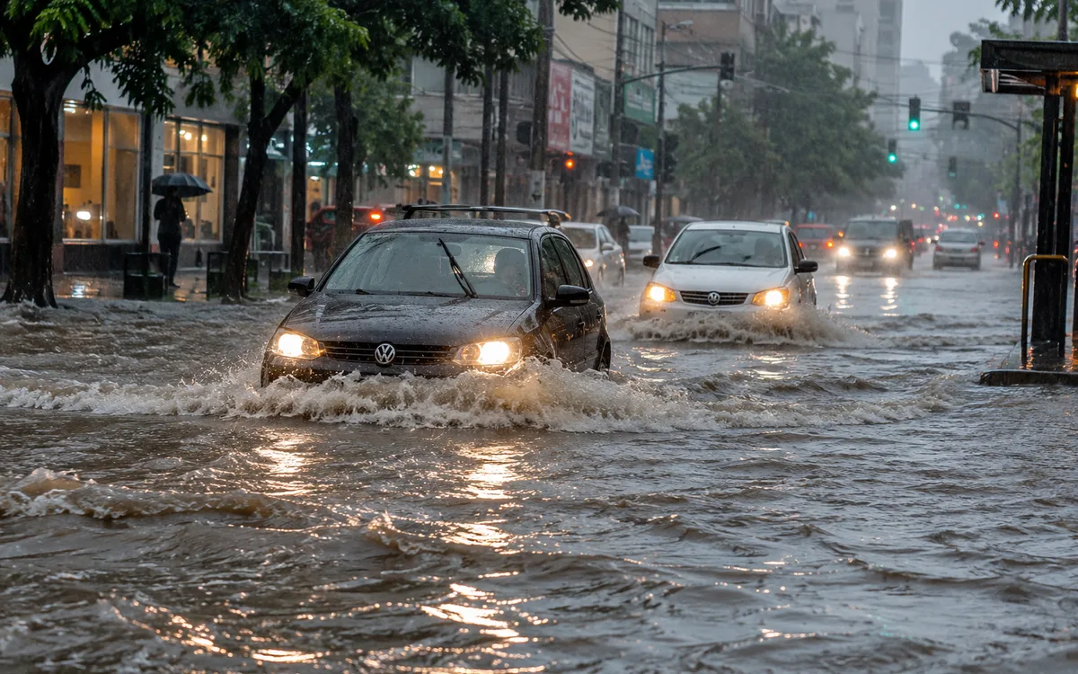 La tormenta golpeó con fuerza a Tucumán y dejó calles completamente anegadas.