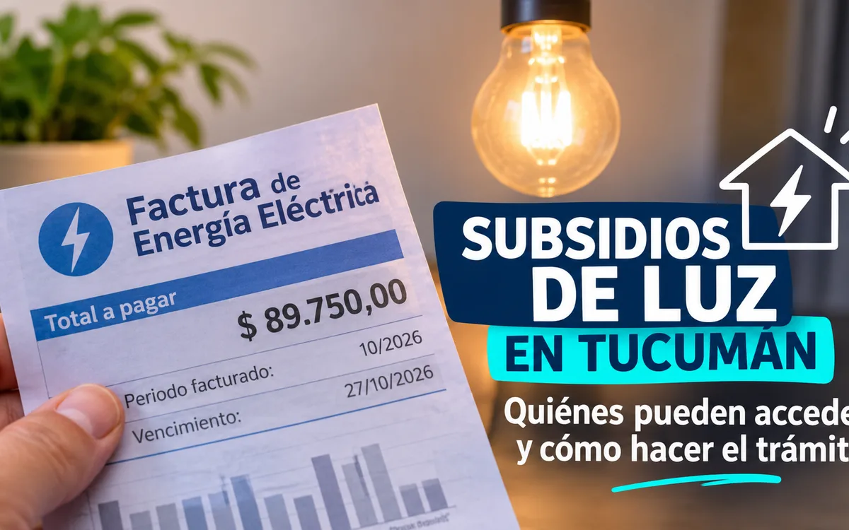 Subsidios de energía eléctrica: más de 366.000 hogares tucumanos podrán recibir el beneficio.